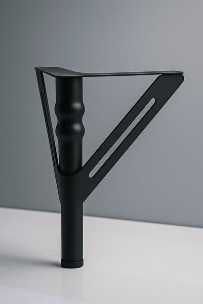 Anka Siyah Metal Mobilya Ayağı - 18 CM Üçgen Destekli Tasarım (Endüstriyel Seri)