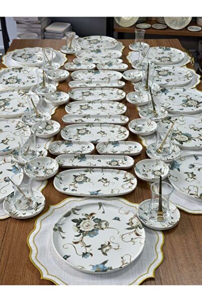 MD MİMOZA DEKOR Kahvaltı Takımı 82 Parça 12 Kişilik Roomy