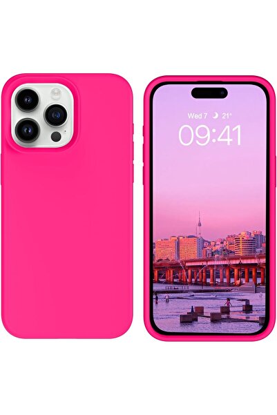 HyperAge غطاء سيليكون لآيفون 15 برو ماكس مع حماية للكاميرا وتصميم مخملي داخلي...