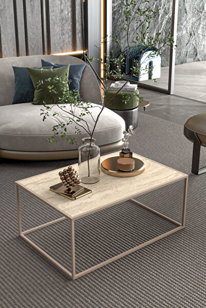 MİLVAKİ Orta Sehpa Bohem Traverten Dikdörtgen