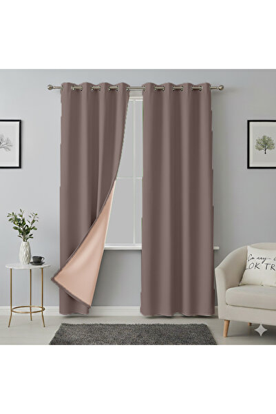 MebelPort Curtain Double Blackout 100% Blackout Bird's Eye Plantation (Two-Leaf)