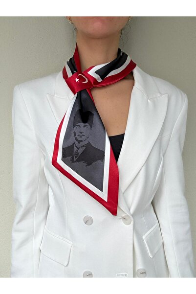 LERAIY Çift Tasarımlı Atatürk Portreli Kravat Eşarp