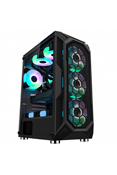 ProGaming - Computer Parts for Gamers ProGaming Hive Case, Middle Tower, ATX, No PSU, 4 ARGB Fans, Black