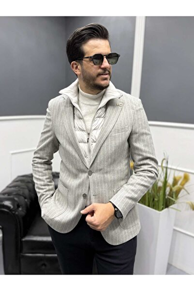 Avni Ceylan Urbanlayer Slim Fit Blazer Jacket with Puffer Vest Detail