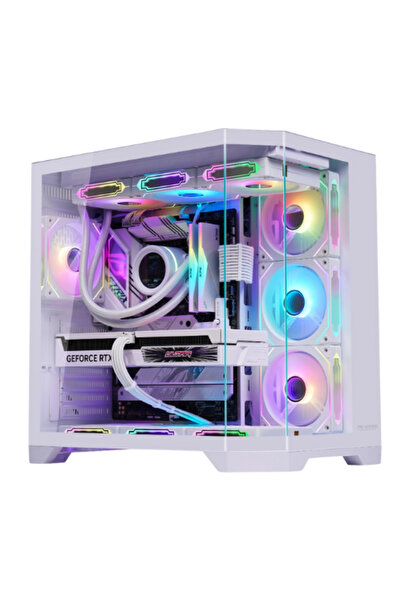 ProGaming - Computer Parts for Gamers ProGaming Banshee Case, Cube Tower, ATX, no PSU, 7 ARGB Fans, White
