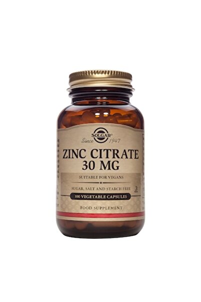Solgar Zinc Citrate 30mg Dietary Supplement, 100 Capsules