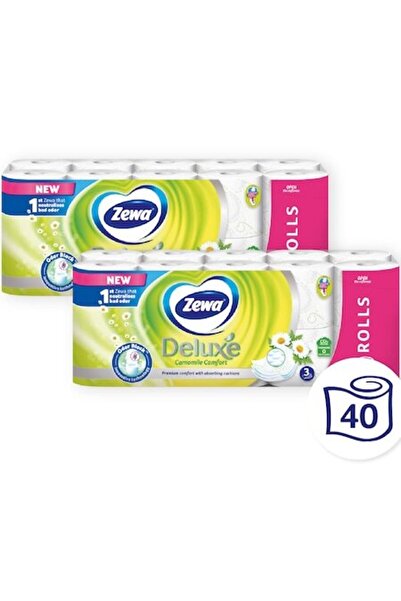 Zewa Deluxe Camomile Comfort Toilet Paper Pack, 3-ply, 2 x 20 rolls
