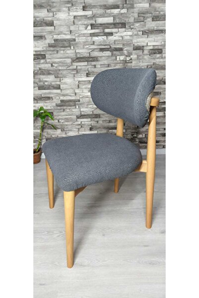 UzHome BOHEM YENİ MODEL SANDALYE KILIFI COCO KUMAŞ ANTRASİT RENGİ