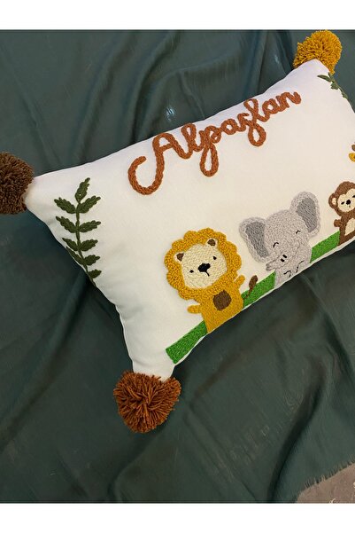 Glow Bebek Takı Yastığı (30x50- SADECE KILIF) İsme Özel,Punch Nakışlı,Bebek H...