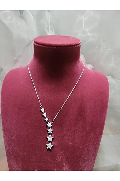 ALLEGRİA قلادة نجمة فضية من الفولاذ موديل Y للنساء