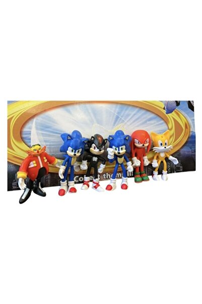 MASHASHOP Set 6 Figurine Sonic 3, multicolor, 10 cm