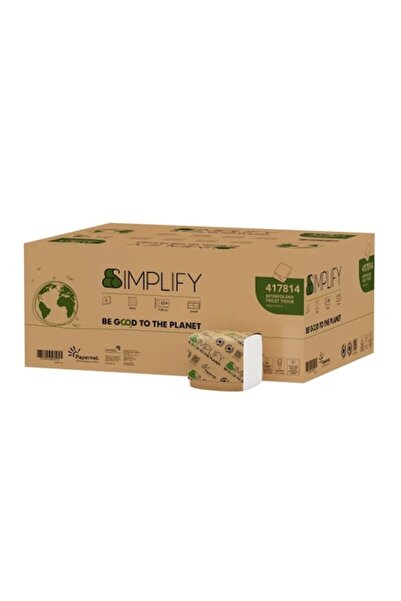 Papernet Hârtie igienică pliată Papernet, 2 straturi, albă, 19,4x11 cm, set d...