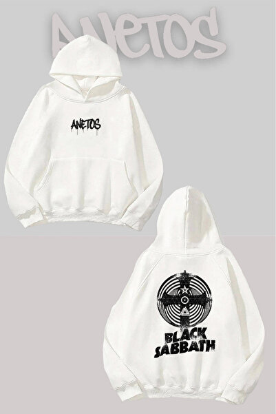 Anetos سويت شيرت بلاك ساث 21 سيرت مطبوع وايت بغطاء رأس