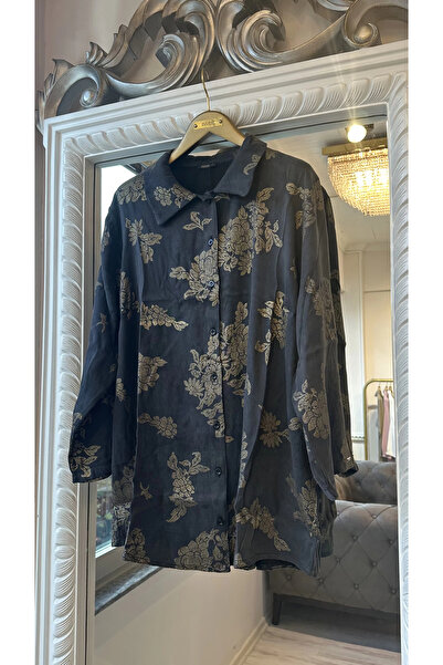 Invee Cămașă modală cu model floral auriu