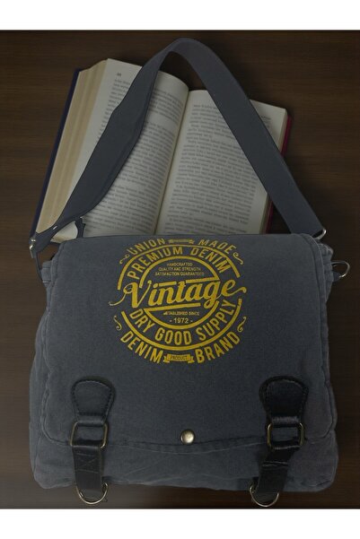 Old Cotton Vintage Casual Quality Unisex Daily Trip Camping School Postman Shoulder Bag San Diego 32 cm X 25 cm