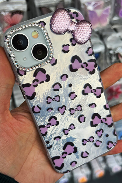 EDELFU حافظة رمادية بنمط فيونكة أورورا متوافقة مع آيفون 13 - 14