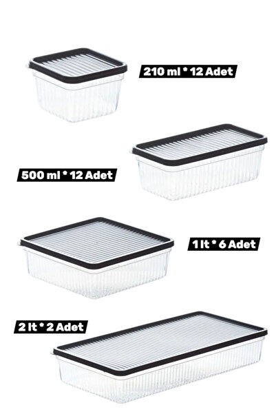 Buclee 32-Piece Set64-Piece Deep Freezer Storage Container Rectangular Storage Box with Lid Food Freezer Container Set