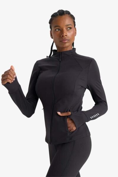 DeFacto DeFactoFit Slim Fit Croială Strânsă cu Guler Ridicat Cardigan (25 AU)