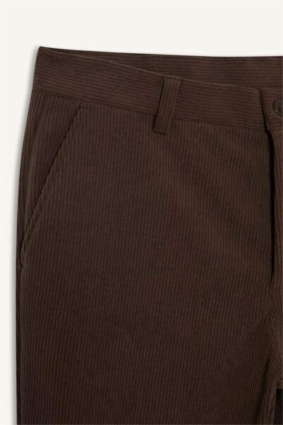 DeFacto Tailored Regular Fit Straight Leg Corded Fabric Velvet Trousers (25 Wn)