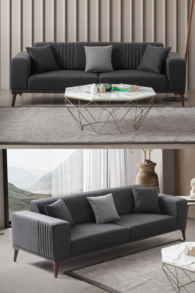 EDSY HOME Regnar 3'lü Koltuk Antrasit