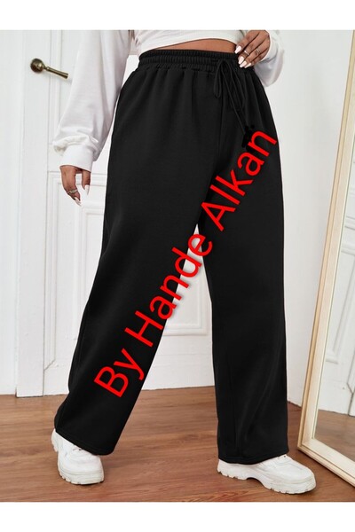 By Hande Alkan Women's Plus Size Black Cotton Tracksuit