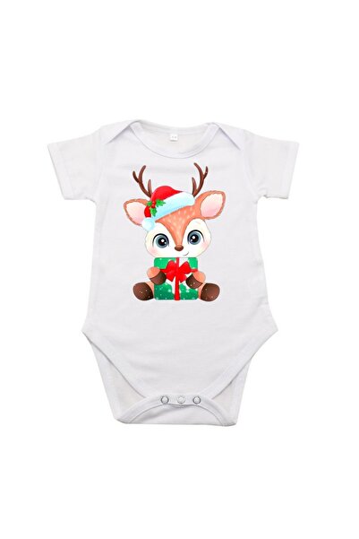 MARİ Personalized "reindeer" bodysuit, white