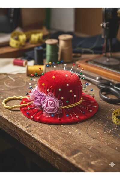 EL YAPIMI قبعة مخملية - هدية - إكسسوار (هدية إبرة)