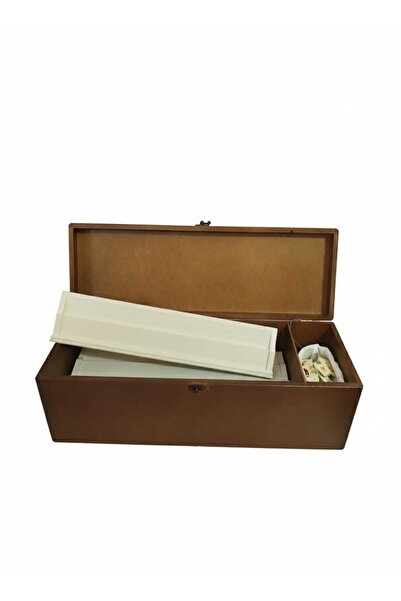 Güllü Ahşap Wooden Box - Plastic Okey Set