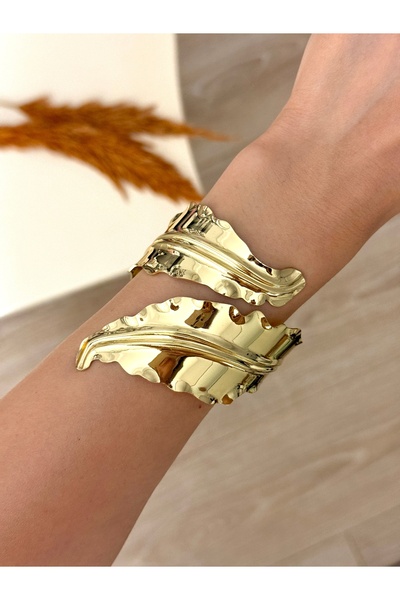 YOUES JEWELRY Çelik Kalın Kelepçe Bilezik Ayarlanabilir Kadın Erkek Unisex