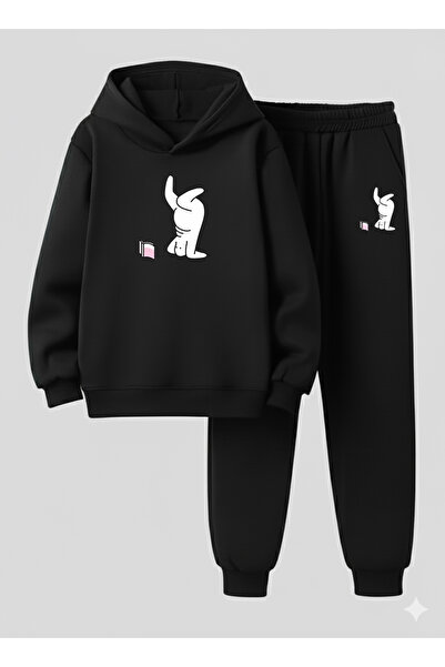 LORVEX Set cu glugă pentru copii CU CARACTER AMUZANT Imprimat cu 3 fire, pant...