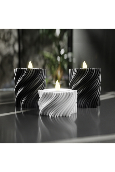 Create Handle 3’lü Spiral Tasarım Plastik Mumluk Seti – Tealight Uyumlu Dekor...