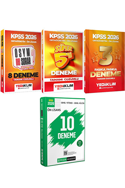 Yediiklim Yayınları Ösym Ne Sorar? 8 Deneme Süper 5 Deneme ve 3 Deneme - 2026...