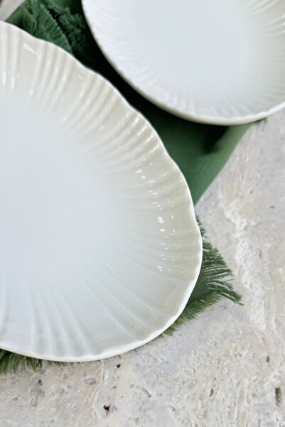 porselenden Aura Krem 2li 25 Cm Premium Porselen Orta Boy Kayık Sunum Servis Seti