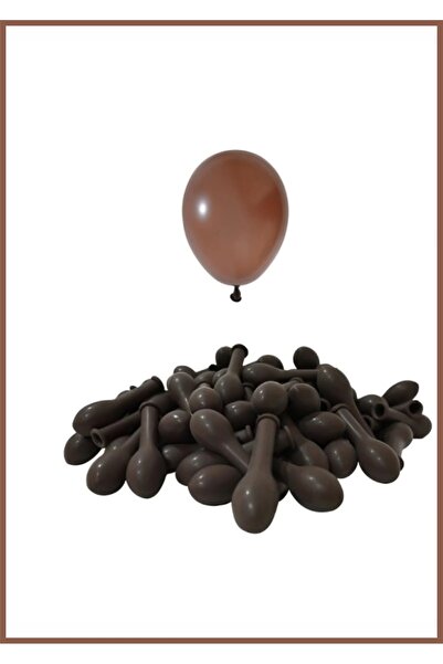 Doğumgünü Marketim 5 Inch (12 cm) Brown Mini Balloon 10 Pieces