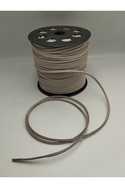 Zeyora 5 metre Süet Deri Şerit ip, 3mm -, Tesbih, Bileklik ipi, Kolye ipi, Deri ip, Çanta ipi, Süvet ip
