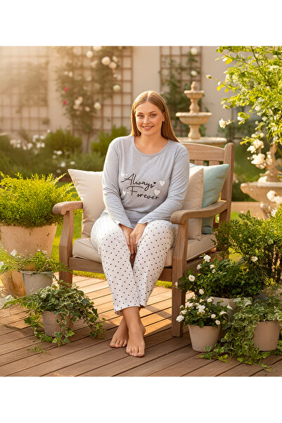 rindahomewear Plus Size Single Jersey Long Sleeve Pajama Set