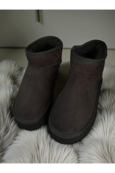 onexsports Thick-Soled Women's Suede Fur-Lined High-Heeled Sole Winter Ankle Short Boots