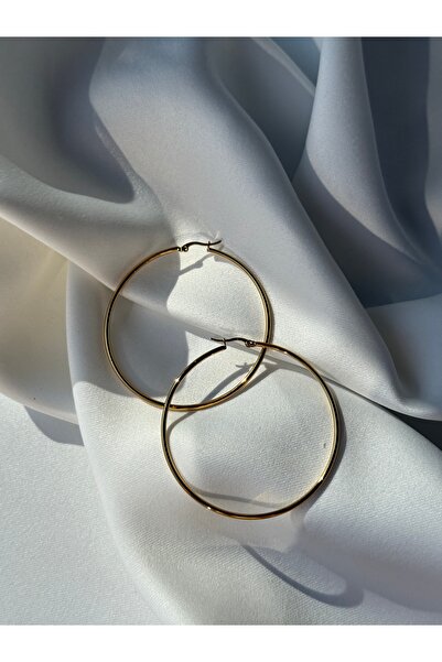 NB STEELORA Çelik Halka Küpe Gold Büyük