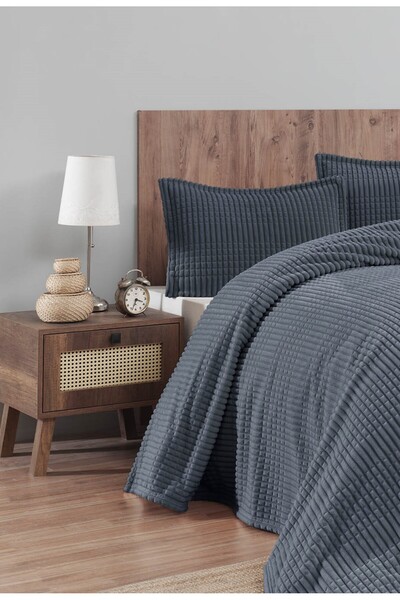 Bikaya Home Modern Line 3 Piece Double Blanket Set - 220X240 cm - Original Box - New Colors