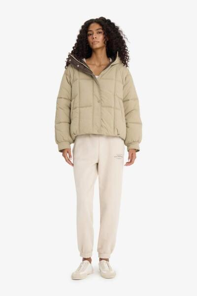 DeFacto Regular Fit Hooded Zippered Puffer Jacket (25 Wn)