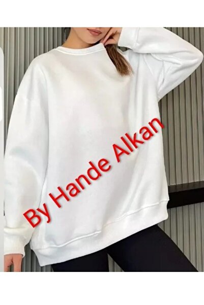 By Hande Alkan Women's Plus Size Beige Sweatshirt