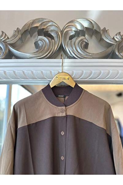 Invee Cămașă maro bloc de culoare