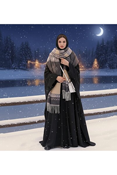 STS Women's winter scarf, a soft and warm blend of acrylic, wool, and faux cashmere with a geometric jacquard pattern.