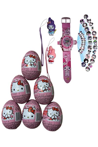 Pofika ZAİNİ Hello Kitty Glutensiz Çikolatalı Sürpriz Yumurta 20 Gr (6Adet)+K...