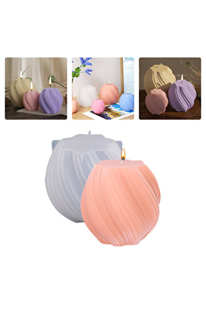 Getshopmini Epoksi Burgulu Mum Kalıbı Silindir Burgu Desenli Mum Kalıbı Taş T...
