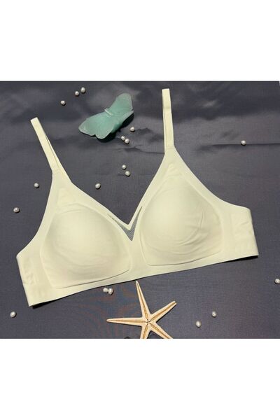 's Underwear Lazer Kesim Tül Detaylı, Dikişsiz, Çıkarılabilir Padli, Rahat Sütyen