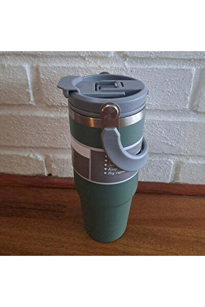 Generic A 30oz insulated stainless steel sports water bottle with a handle, straw, and lid! A leak-proof, do