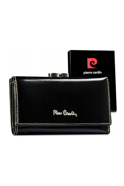 Other Classic women's wallet made of genuine leather with a clasp and snap closure - Pierre Cardin