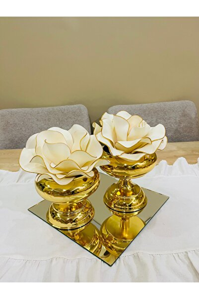 essacraft GOLD ÇİÇEKLİ ŞEKERLİK DEKORATİF TASARIM(AYNA DAHİL DEĞİLDİR.)
