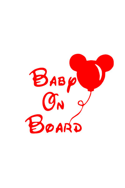 Oracal Baby on Board car sticker, 18cm, red